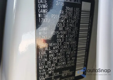 2016 Nissan Juke S из США, поврежденный, VIN JN8AF5MR5GT608246